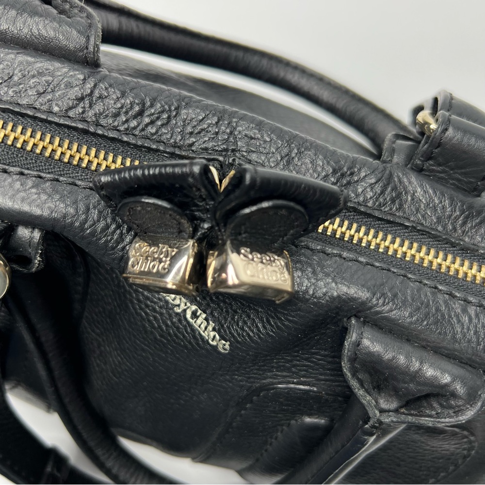 See By Chloe Kay Black Leather Satchel Shoulder Crossbody Bag - Picture 4 of 16